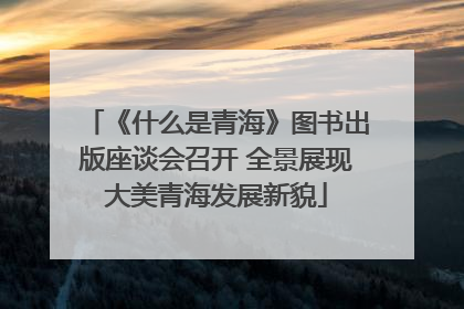 《什么是青海》图书出版座谈会召开 全景展现大美青海发展新貌