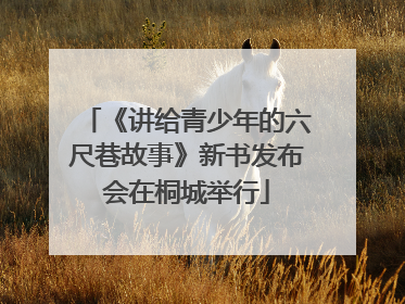 《讲给青少年的六尺巷故事》新书发布会在桐城举行