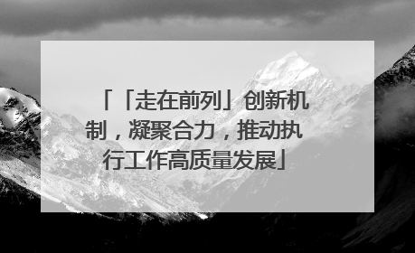 「走在前列」创新机制，凝聚合力，推动执行工作高质量发展