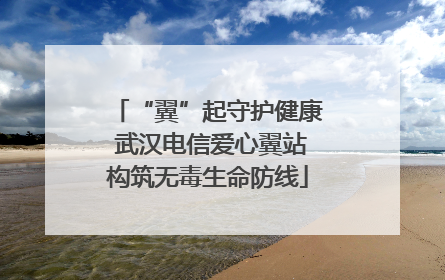“翼”起守护健康 武汉电信爱心翼站构筑无毒生命防线