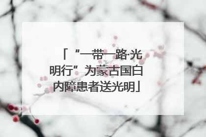 “一带一路·光明行”为蒙古国白内障患者送光明