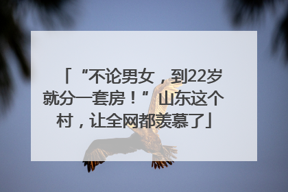 “不论男女，到22岁就分一套房！”山东这个村，让全网都羡慕了