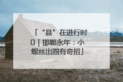 “县”在进行时⑬｜邯郸永年：小螺丝出圈有奇招