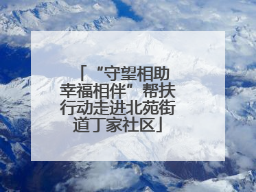 “守望相助 幸福相伴”帮扶行动走进北苑街道丁家社区