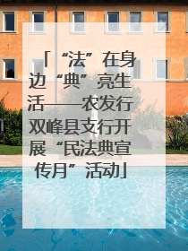 “法”在身边“典”亮生活——农发行双峰县支行开展“民法典宣传月”活动