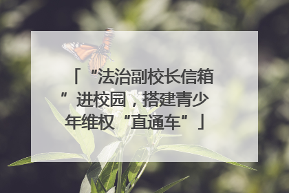 “法治副校长信箱”进校园，搭建青少年维权“直通车”