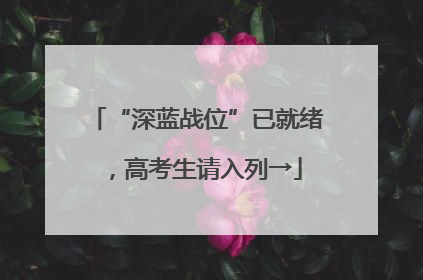 “深蓝战位”已就绪，高考生请入列→