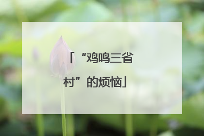 “鸡鸣三省村”的烦恼