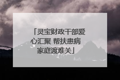 灵宝财政干部爱心汇聚 帮扶患病家庭渡难关
