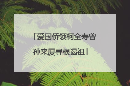 爱国侨领柯全寿曾孙来厦寻根谒祖