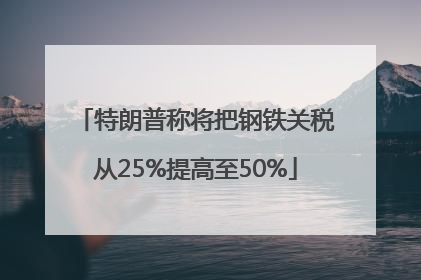 特朗普称将把钢铁关税从25%提高至50%