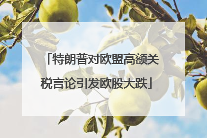 特朗普对欧盟高额关税言论引发欧股大跌