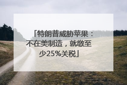 特朗普威胁苹果：不在美制造，就缴至少25%关税
