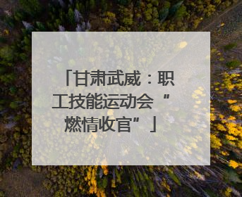 甘肃武威：职工技能运动会“燃情收官”