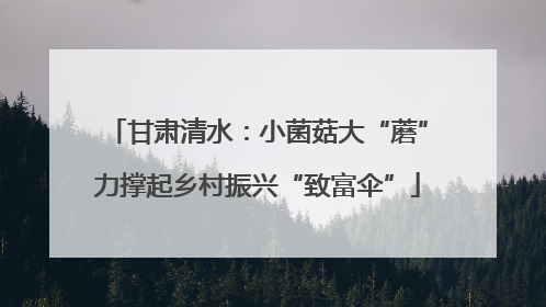 甘肃清水：小菌菇大“蘑”力撑起乡村振兴“致富伞”