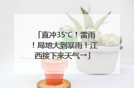 直冲35℃！雷雨！局地大到暴雨！江西接下来天气→