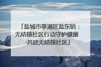 盐城市亭湖区盐东镇：无结核社区行动守护健康 ·共建无结核社区