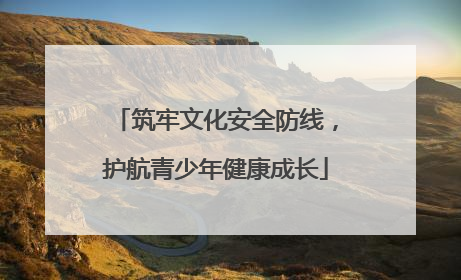 筑牢文化安全防线，护航青少年健康成长
