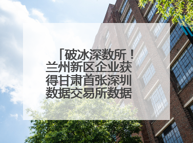破冰深数所！兰州新区企业获得甘肃首张深圳数据交易所数据产权登记证书