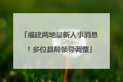 福建两地最新人事消息！多位县局领导调整