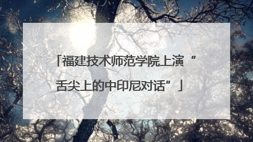 福建技术师范学院上演“舌尖上的中印尼对话”