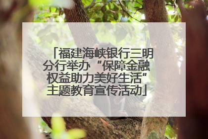 福建海峡银行三明分行举办“保障金融权益助力美好生活”主题教育宣传活动