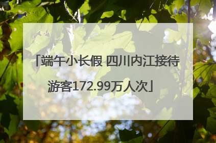 端午小长假 四川内江接待游客172.99万人次
