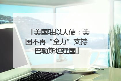 美国驻以大使：美国不再“全力”支持巴勒斯坦建国