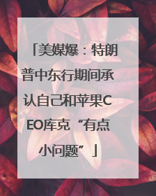 美媒爆：特朗普中东行期间承认自己和苹果CEO库克“有点小问题”