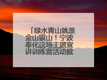绿水青山就是金山银山！宁波奉化这场主题宣讲训练营活动掀起青春热潮