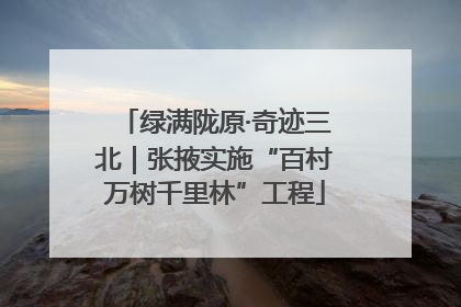 绿满陇原·奇迹三北｜张掖实施“百村万树千里林”工程