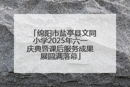 绵阳市盐亭县文同小学2025年六一庆典暨课后服务成果展圆满落幕