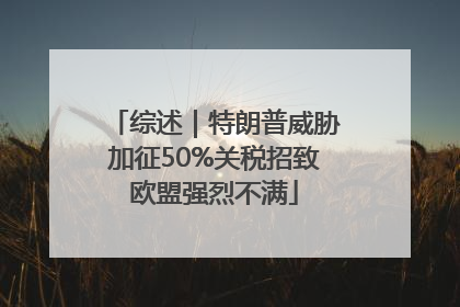 综述｜特朗普威胁加征50%关税招致欧盟强烈不满