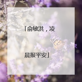 俞敏洪，凌晨报平安