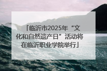 临沂市2025年“文化和自然遗产日”活动将在临沂职业学院举行