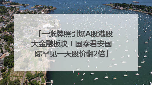 一张牌照引爆A股港股大金融板块！国泰君安国际罕见一天股价翻2倍