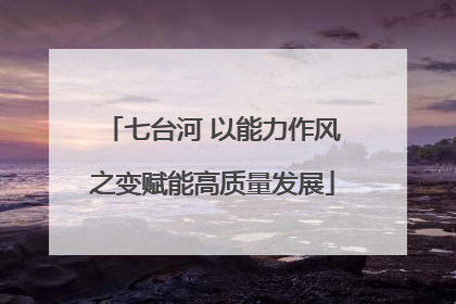 七台河 以能力作风之变赋能高质量发展
