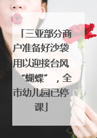 三亚部分商户准备好沙袋用以迎接台风“蝴蝶”，全市幼儿园已停课
