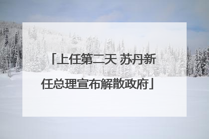 上任第二天 苏丹新任总理宣布解散政府