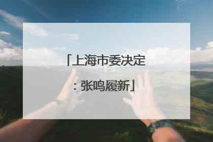 上海市委决定：张鸣履新