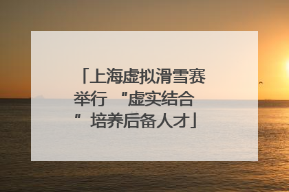 上海虚拟滑雪赛举行 “虚实结合”培养后备人才