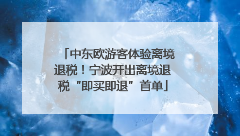 中东欧游客体验离境退税！宁波开出离境退税“即买即退”首单