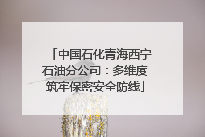 中国石化青海西宁石油分公司：多维度筑牢保密安全防线