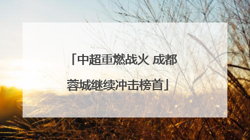 中超重燃战火 成都蓉城继续冲击榜首