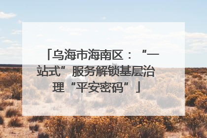 乌海市海南区：“一站式”服务解锁基层治理“平安密码”