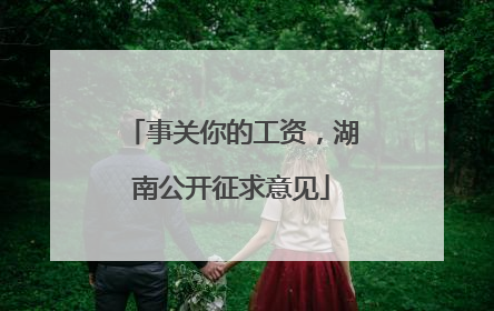 事关你的工资，湖南公开征求意见
