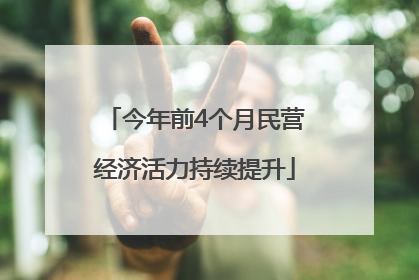 今年前4个月民营经济活力持续提升