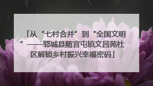 从“七村合并”到“全国文明”——郓城县随官屯镇文昌苑社区解锁乡村振兴幸福密码