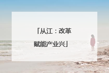 从江：改革赋能产业兴