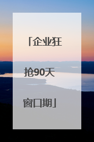 企业狂抢90天窗口期
